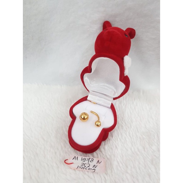 At1978M352N tindik piercing pusar bola emas kuning asli berat 1.600 kadar 70% 16k