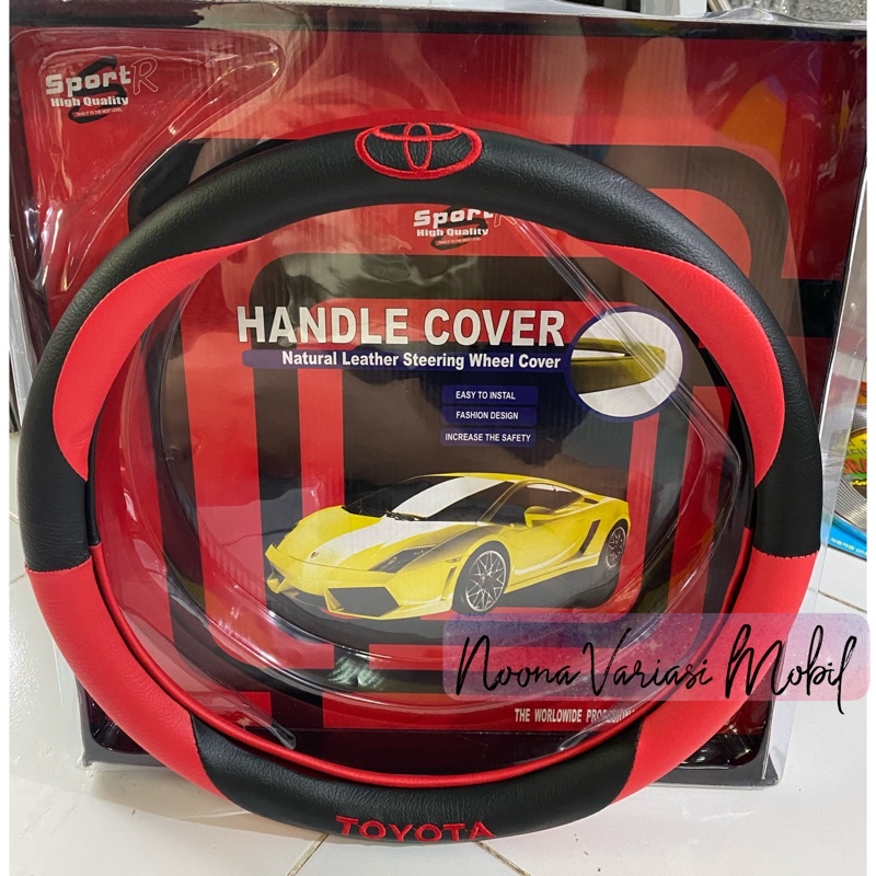 Cover Stir Mobil Logo TOYOTA agya avanza innova fortuner raize merah hitam