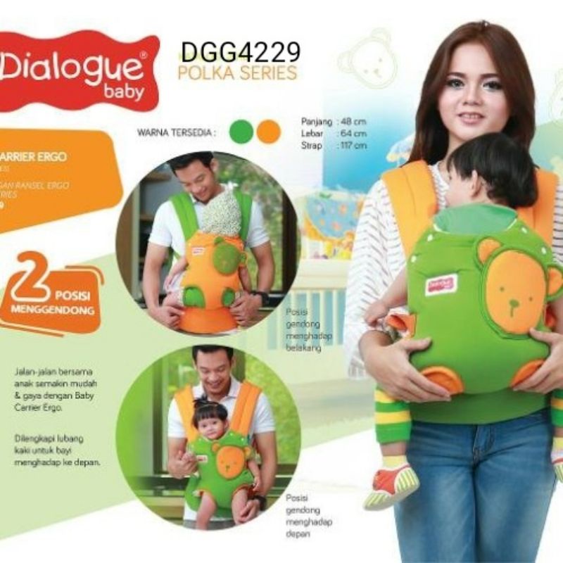 SALE.. SALE.. Dialogue Baby Gendongan Rangsel Ergo Polka Series DGG 4229