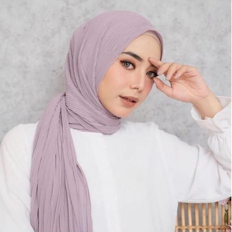 Alny Hijab - Pashmina Plisket Lidi Jahit Tepi/Pashmina Pleated/Pashmina Plisket Shawl