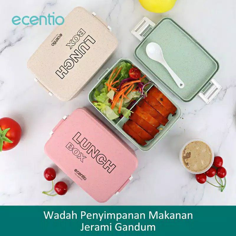 Ecentio lunch box kotak makan anti tumpah 1000 ml