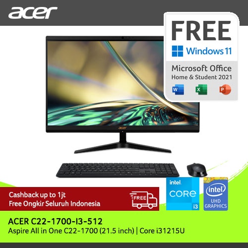 ACER ASPIRE ALL IN ONE DESKTOP AIO C22-1700-I3-512 [21.5