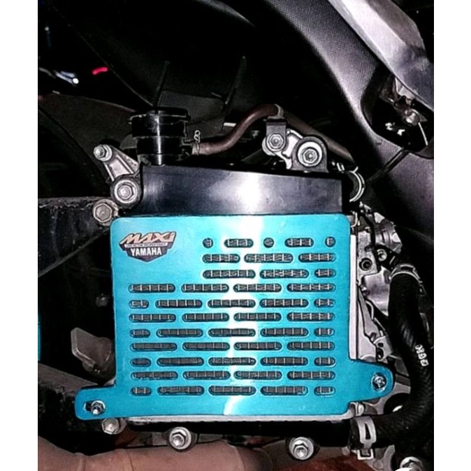 Tutup cover radiator cnc NMAX N max nmax aerox lexi almunium cnc MAXI motif garis plus baut boshing