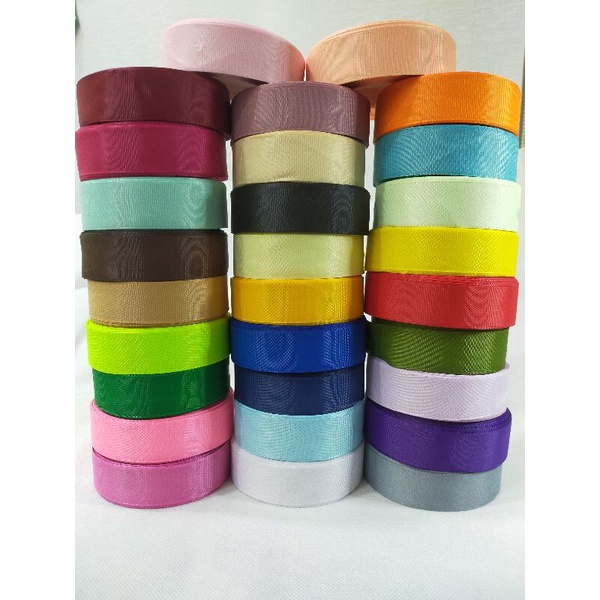 

TERMURAH!! Pita Grossgrain polos 1 inch / 2,5cm per roll