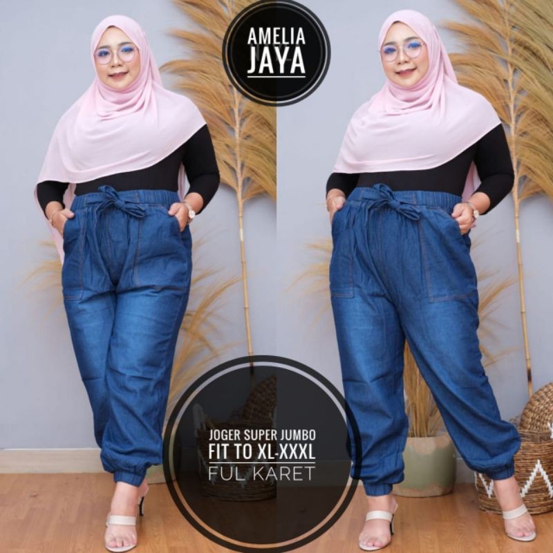 Celana Joger Jeans Murah ukuran Jumbo XXXL Big Size