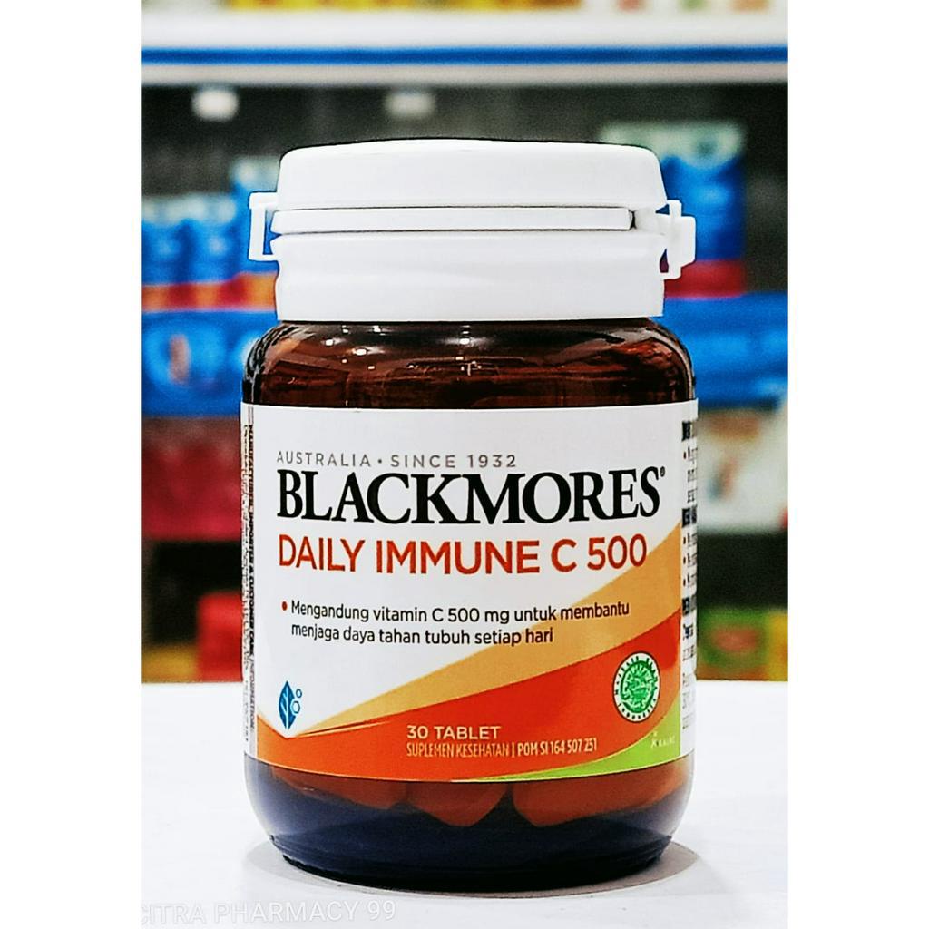 Blackmores 𝐃𝐚𝐢𝐥𝐲 𝐈𝐦𝐦𝐮𝐧𝐞 𝐂 𝟓𝟎𝟎 Isi 30 Tablet - Vitamin Daya Tahan Tubuh