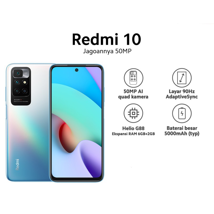 Xiaomi Redmi 10 | Ram 4/64GB & 6/128GB~ Garansi Resmi TaM | 50Mp Camera-1
