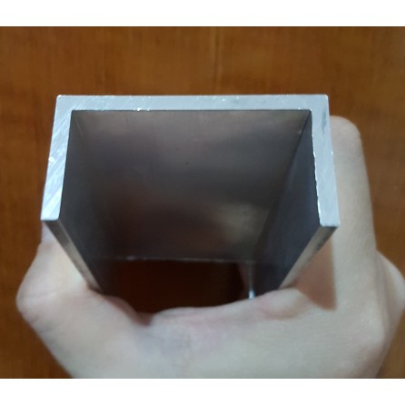 Aluminium / Alumunium U Channel (Kanal U) 2" x 1", t. 1/8", L. 10 cm