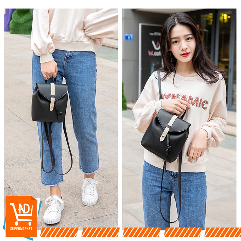 AND COD T86 Tas Selempang Wanita Model Serut Tas Ransel Wanita Backpack Bag Kulit PU Ransel Korea Murah