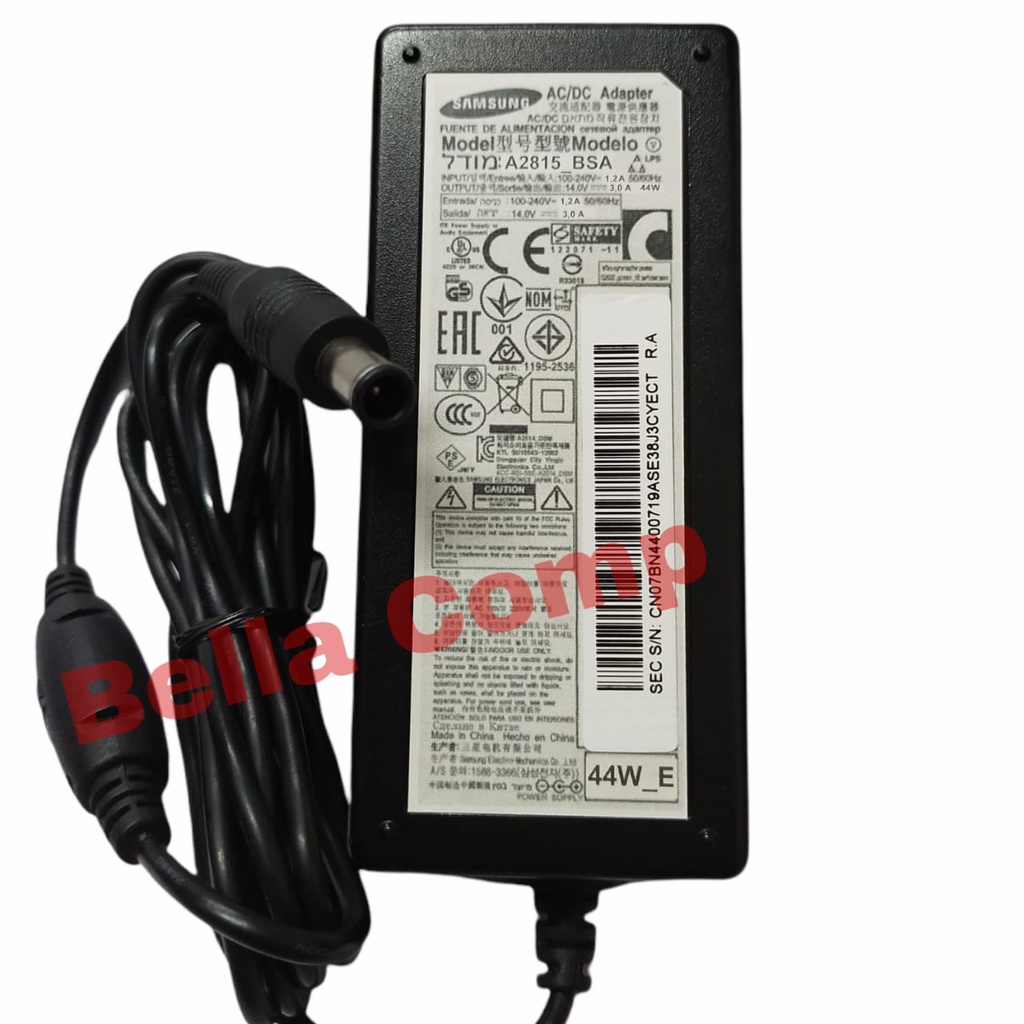 Adaptor Charger LCD TV/TFT 770 Monitor Samsung SyncMaster 15&quot; 17&quot; 18&quot; 19&quot; 20&quot; 22&quot; 23&quot; 24&quot; 27&quot; 14V 3A