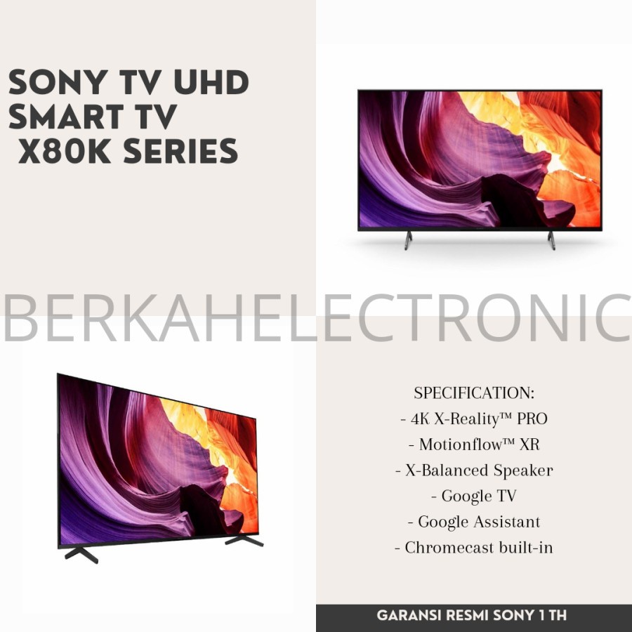 SONY TV 75 INCH UHD SMART TV KD-75X80K
