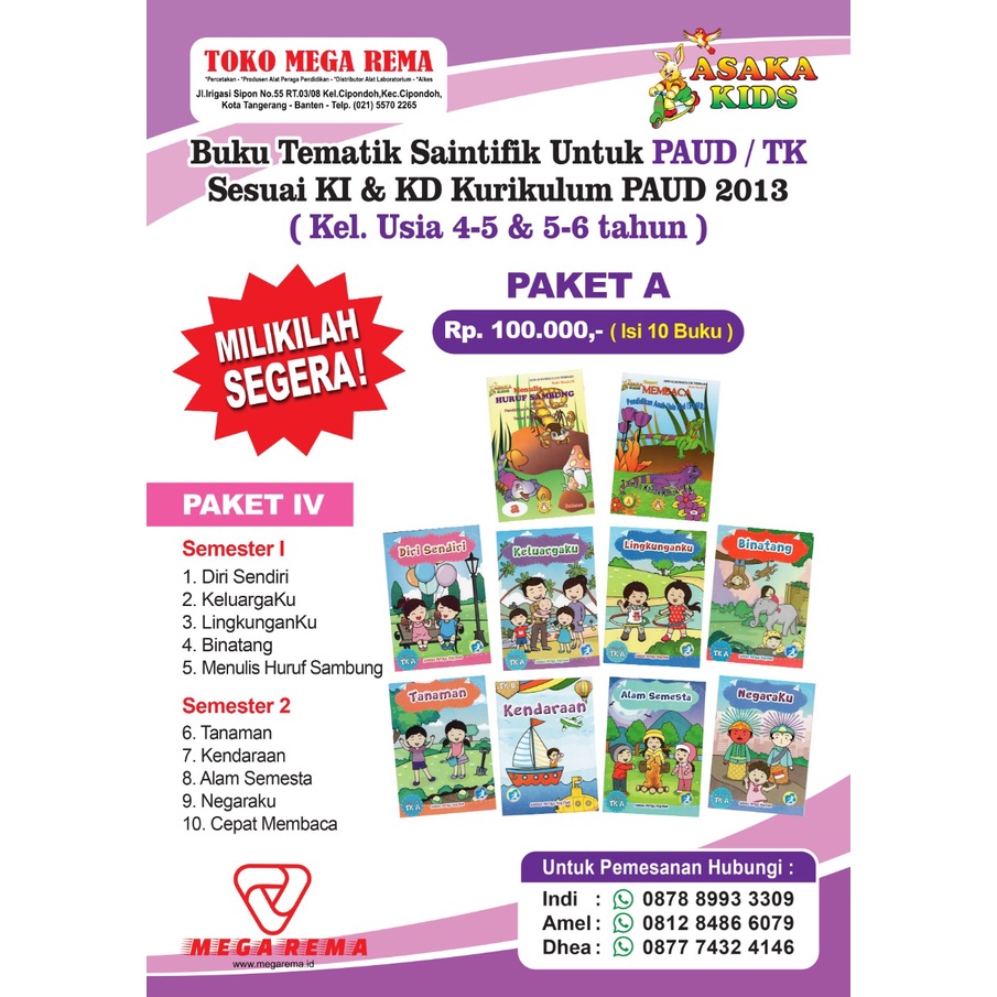 Buku Tematik Paud&Tk Paket 4 . A Tahun 2022