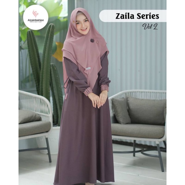 COD Zaila by Alzain Fashion / Gamis set murah dan tebal