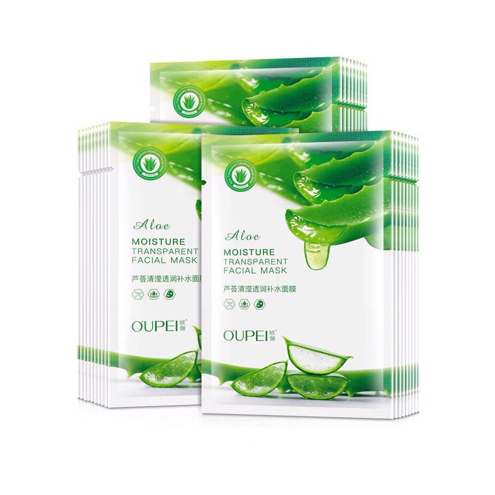 OUPEI ALOE MOISTURE TRANPARENT MASK MASKER KOREA WAJAH WANITA FACIAL SHEET MASK