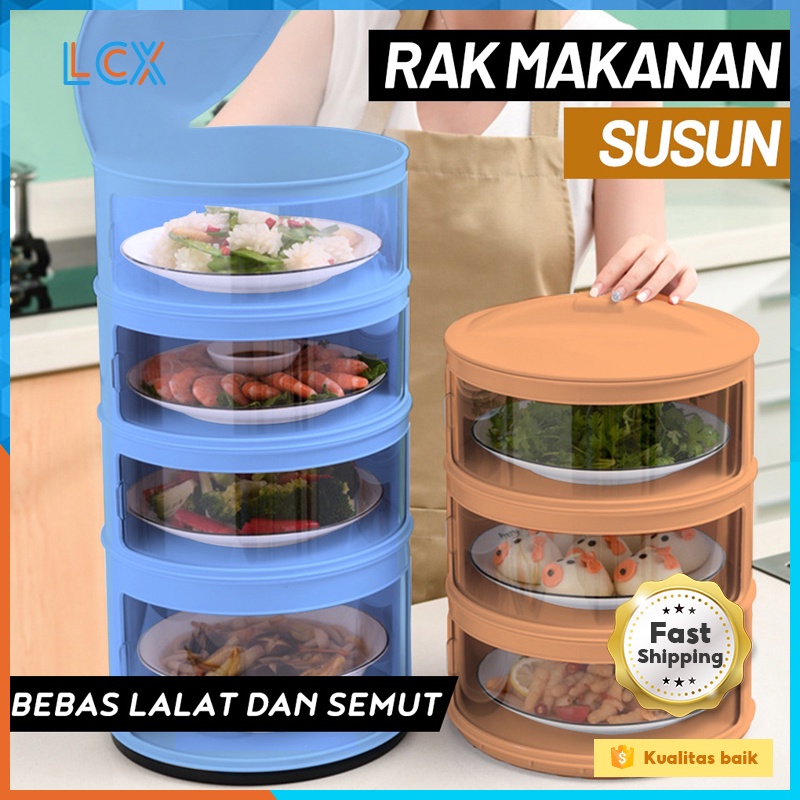 LCX Penutup Makanan Hangat Anti Debu Tudung Saji Susun Bertingkat Food Cover Tutup Sayur