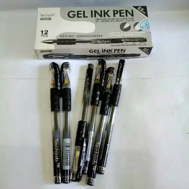 

[1 pak] pulpen gel ink pen techjob TZ501 isi 12 pcs