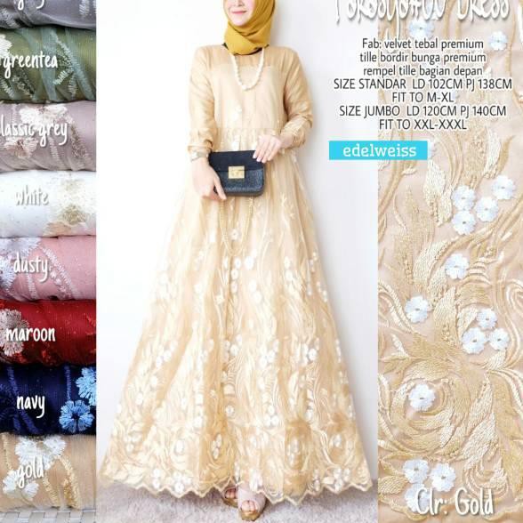 TERJANGKAU FARASYA DRESS KONDANGAN MUSLIM DRESS BRUKAT JUMBO WANITA PARTY DRESS KONDANGAN REMAJA