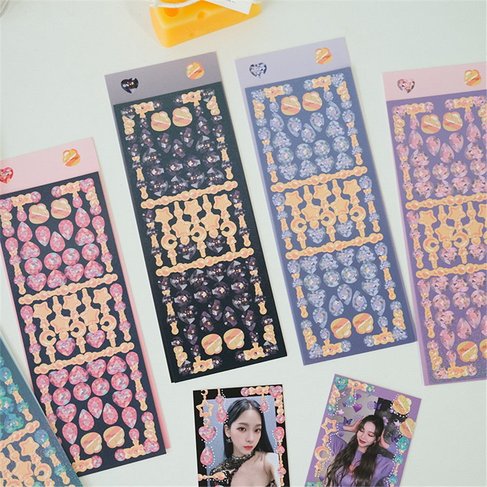 【COD Tangding】Korea Beaded Pendant Sparkling Sequin Laser Sticker DIY Star Chase Card Decoration Material Hand Account