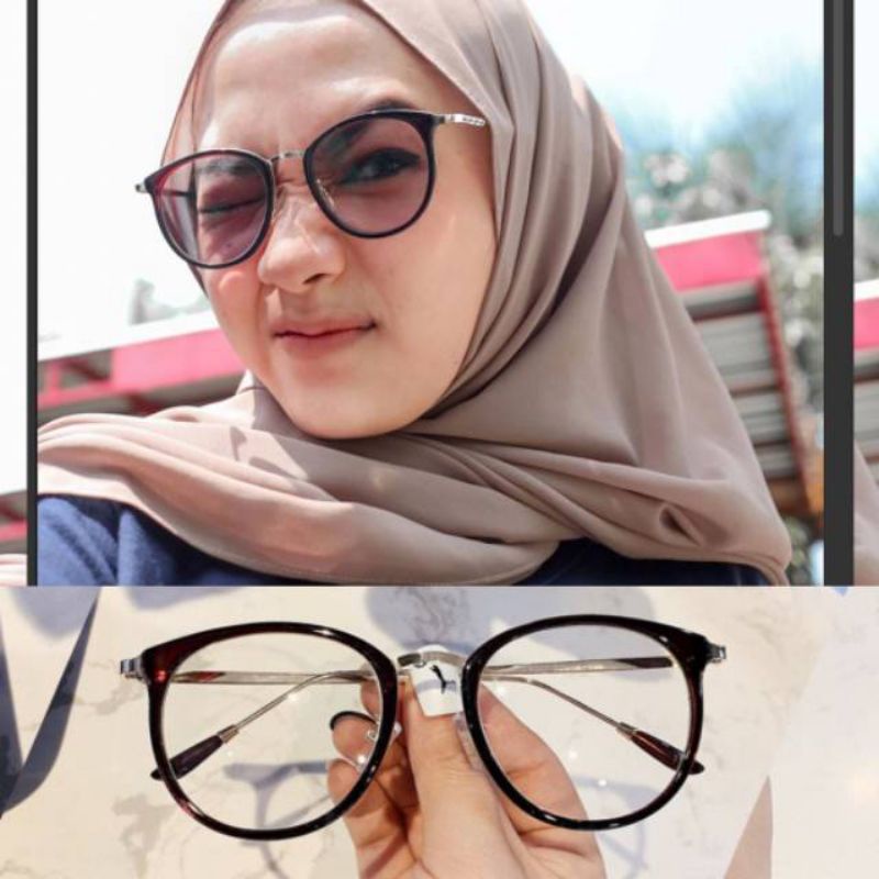 kacamata paket lensa photocromic (9228)frame lensa blue-ray minus anti radiasi