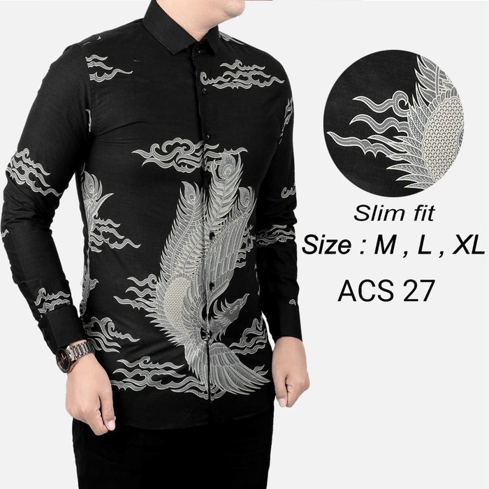 KEMEJA BATIK PRIA SLIM FIT / BAJU BATIK PRIA SLIM FIT SOLO ACS27