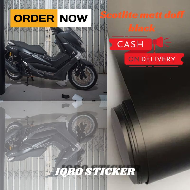 STIKER SKOTLET METALIK KROM DOFF MAXDECAL SEKOTLET METT CHROM HITAM DOFF UNTUK MOTOR DAN MOBIL