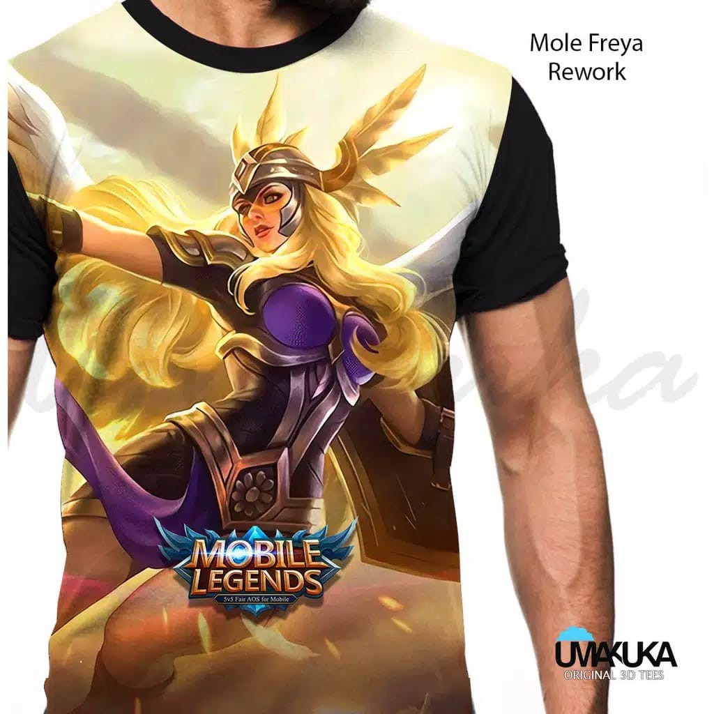 baju tshirt kaos 3d fullprinting mobile legend freya martis fanny alucard evos nana original keren &