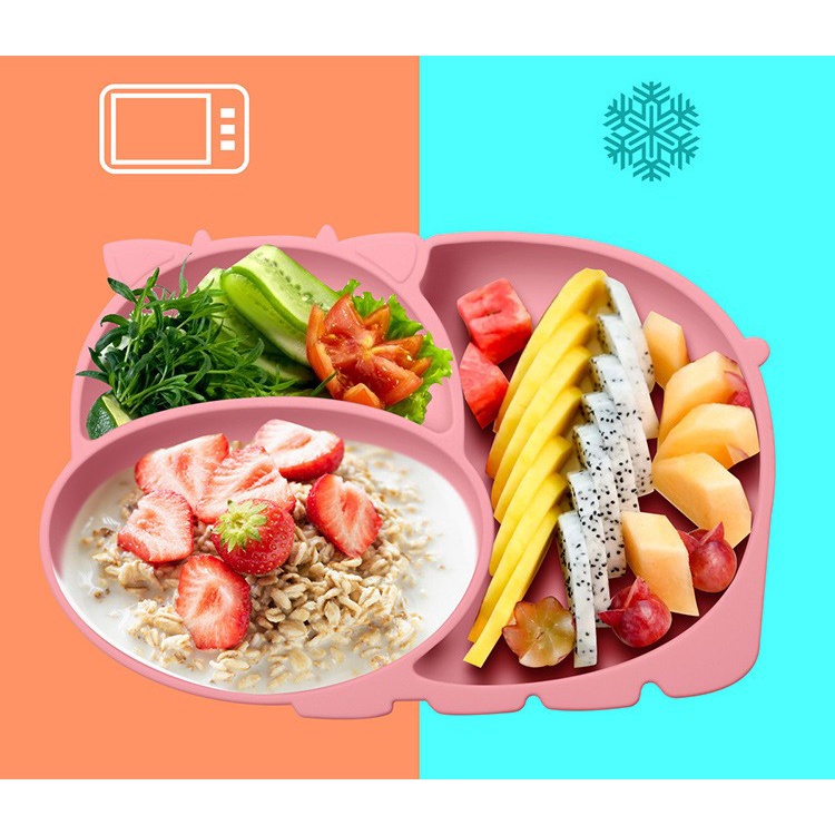 Jual Keola Set Piring Silikon beserta Sendok dan Garpu Karakter