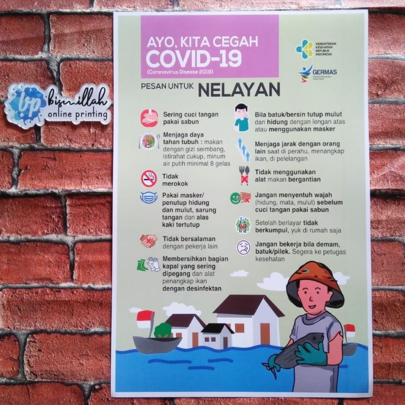 Poster cegah corona /covid-19 untuk NELAYAN
