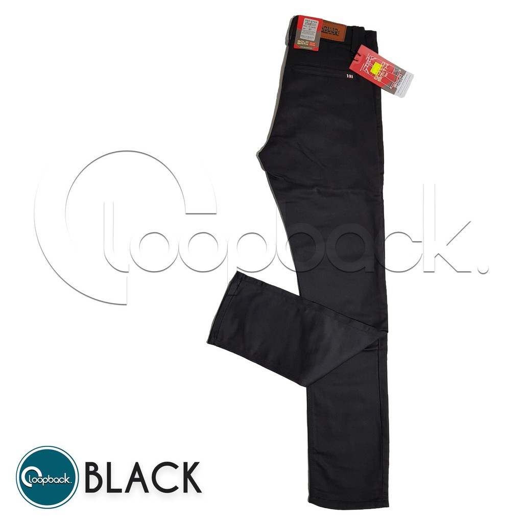 Celana Chino Slim Fit Gold Smith | Celana Panjang Pria Black/Hitam