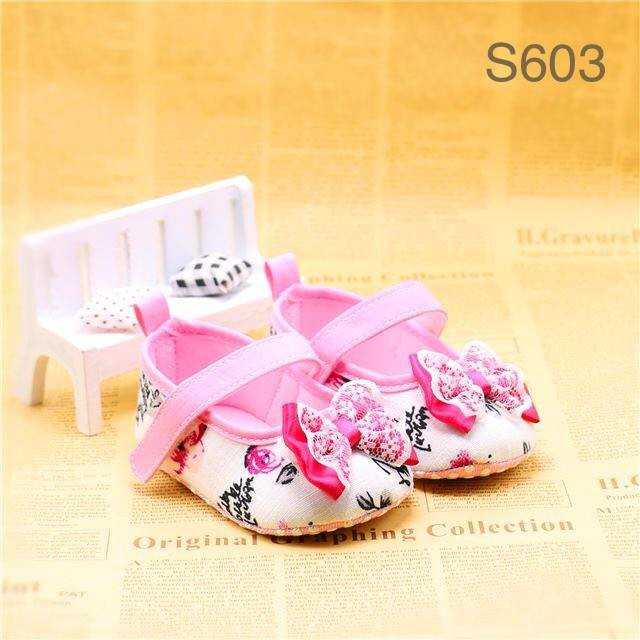 Prewalker Shoes / Sepatu Bayi Zara Pink Ribbon