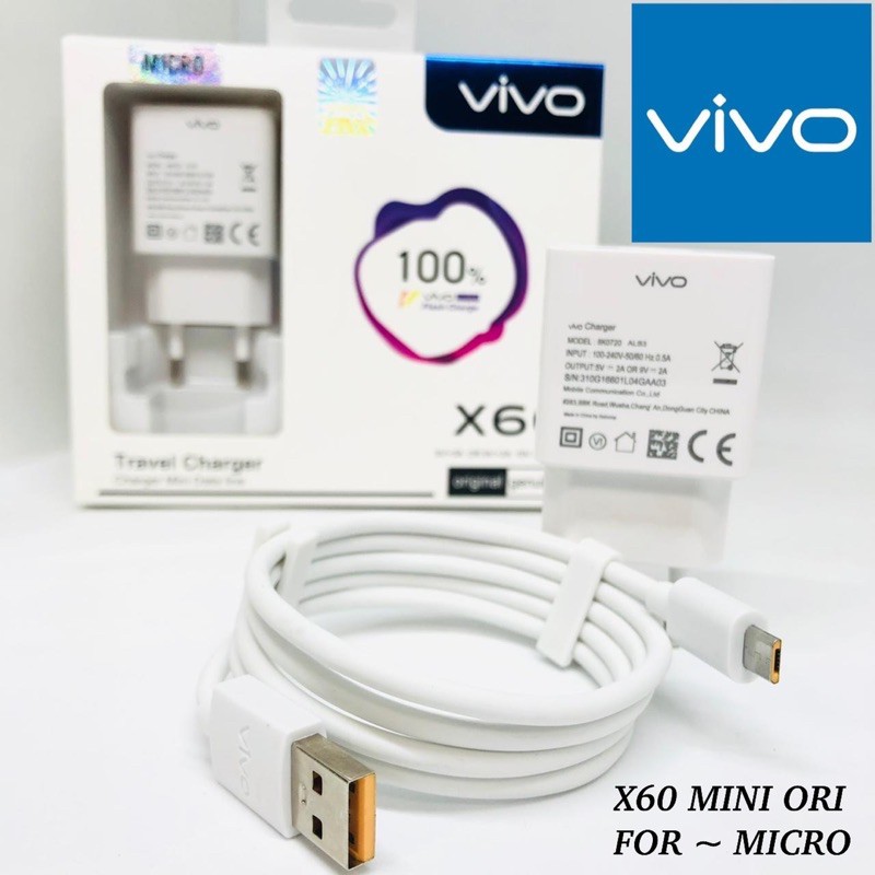 PROMO CHARGER VIVO X60 MINI ORI MICRO / TYPE C FAST CHARGING