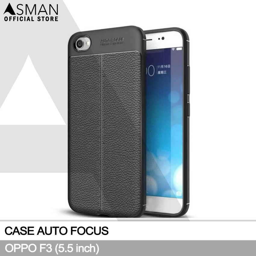 Auto Focus OPPO F3 (5.5&quot;) | Soft Case Leather Premium - Hitam