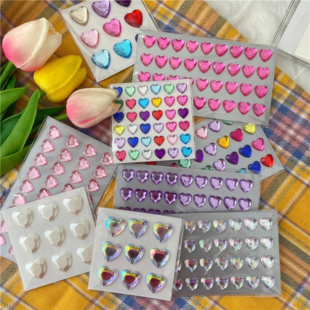 ELEGANT School 3D Shining Stickers Stationery Sticker LOVE Diamond Diamond Stickers Phone Laptop Stickers Cute For Children Phone Decorative Album Decor Beautiful Sticker Toys Heart Diamond