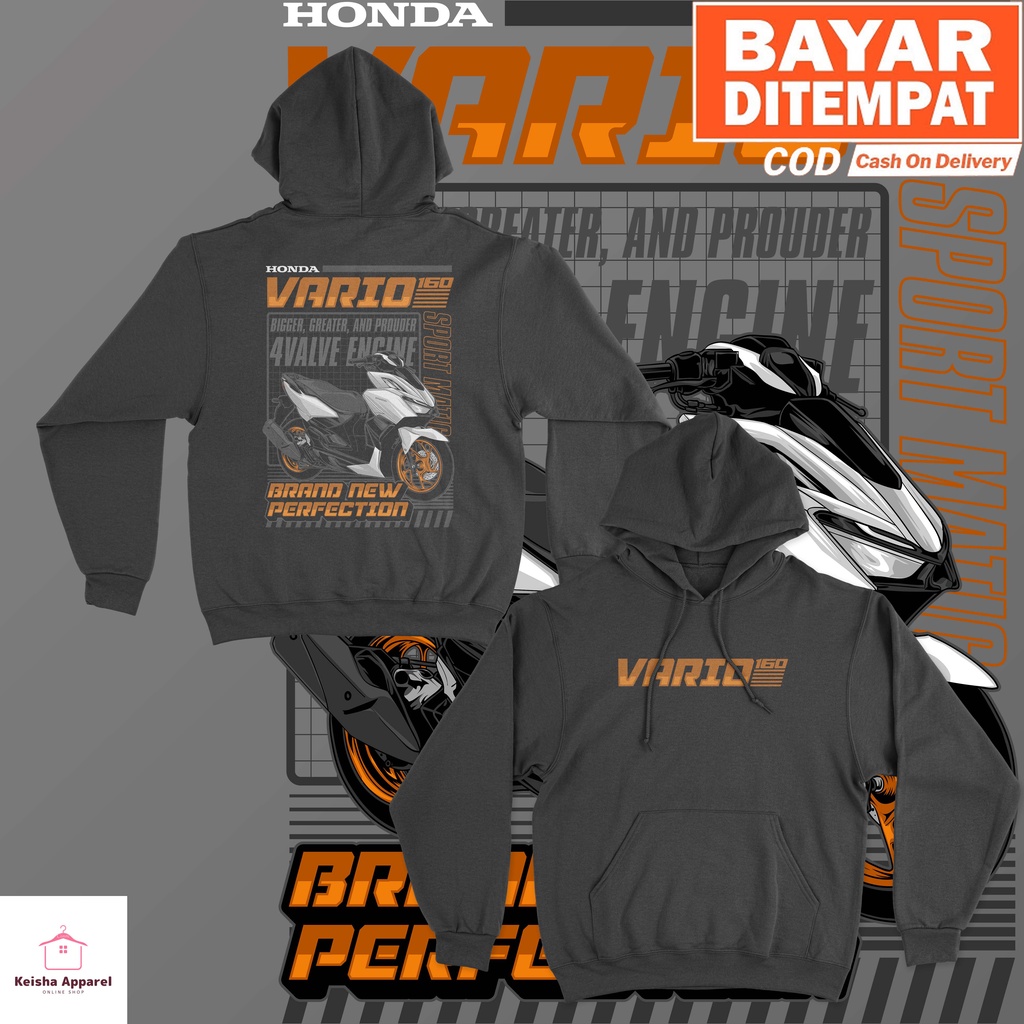 JAKET HOODIE HONDA VARIO 160 WHITE EDITION HOODIE VARIO COWOK CEWEK