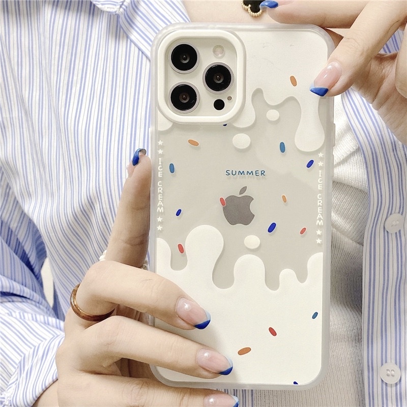 Ice Cream &amp; Sprinkle Softcase for iphone 7/8+ XS XS Max XR 11 Pro Max 12 Pro Max 13 Pro Max