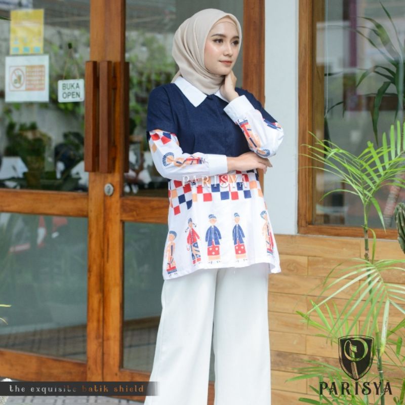 BATIK PARISYA - Calista B00052, Blouse Batik Wanita Atasan Batik  Wanita-2