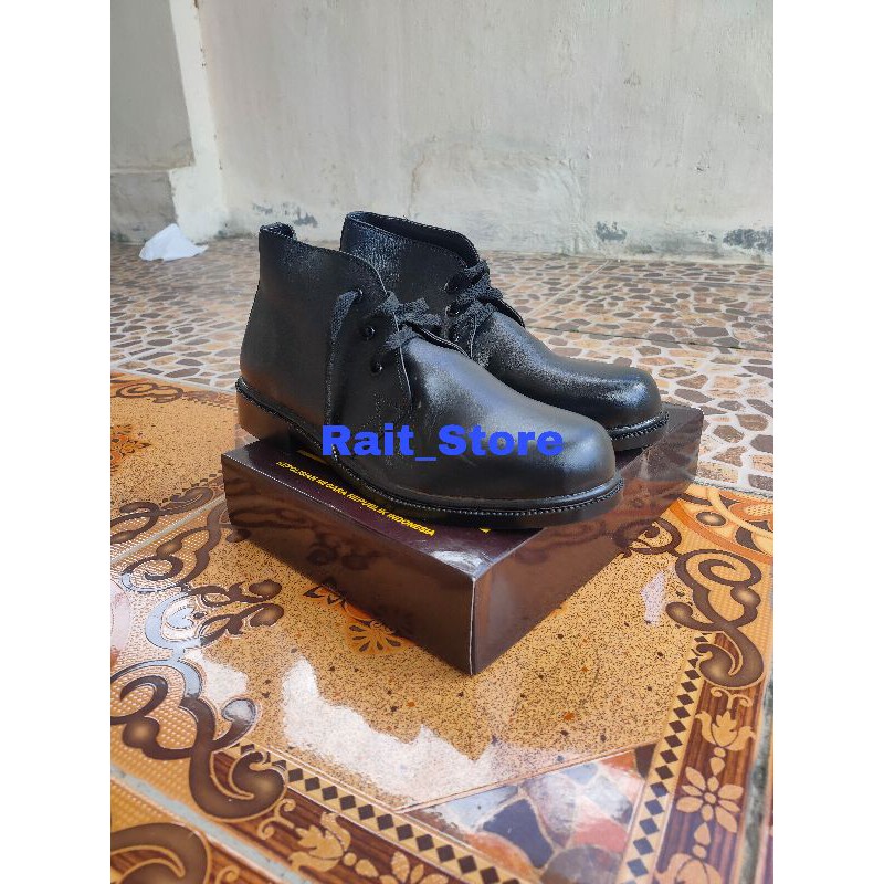 AR Exclusive Original Sepatu PDH Tali Hitam Dove 100% Kulit Asli TNI POLRI Satpam Security Paskibra