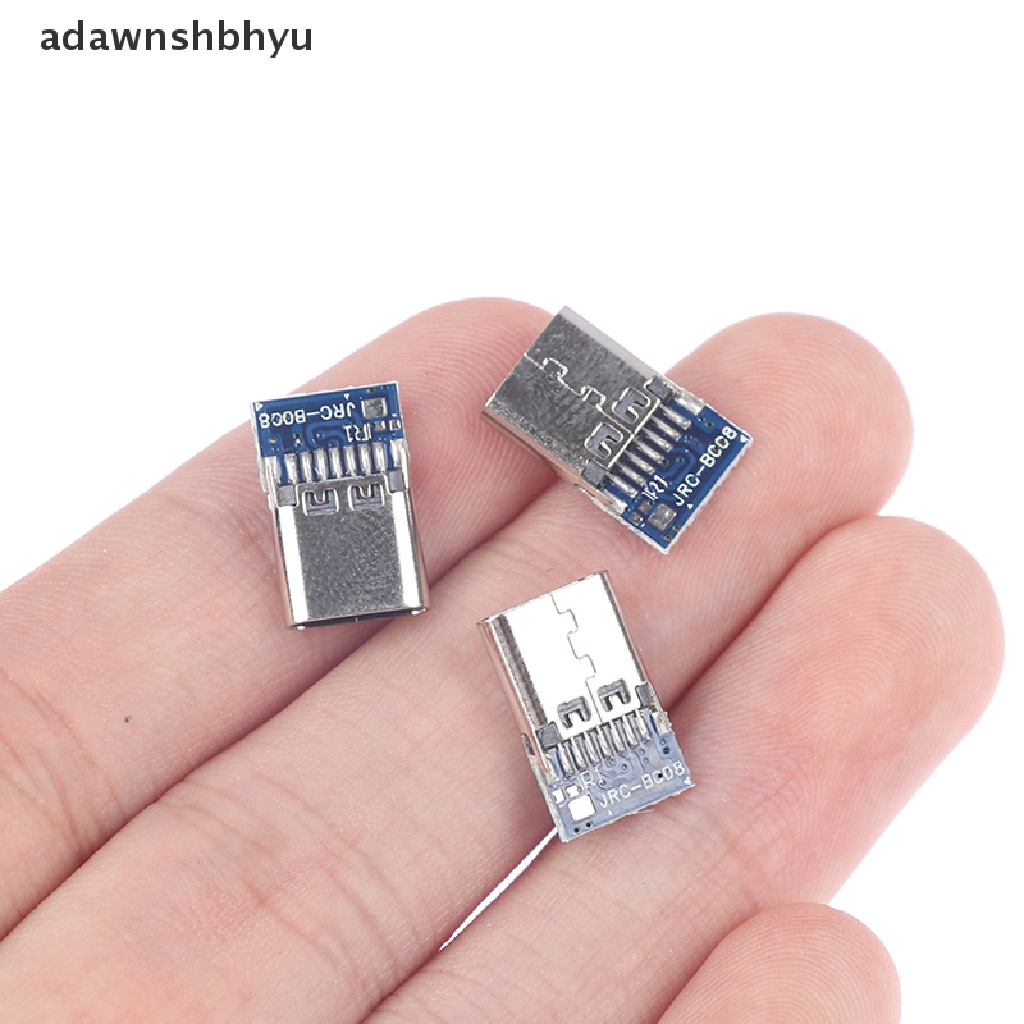 Adawnshbhyu 10pcs Konektor USB 3.1 Tipe C 14pin Female Socket Wadah Lubang Melalui Lubang