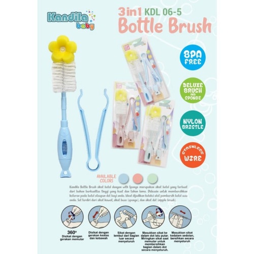 Makassar ! Bottle Brush Sikat Botol Bayi Kandila 3 in 1 KDL 06-5