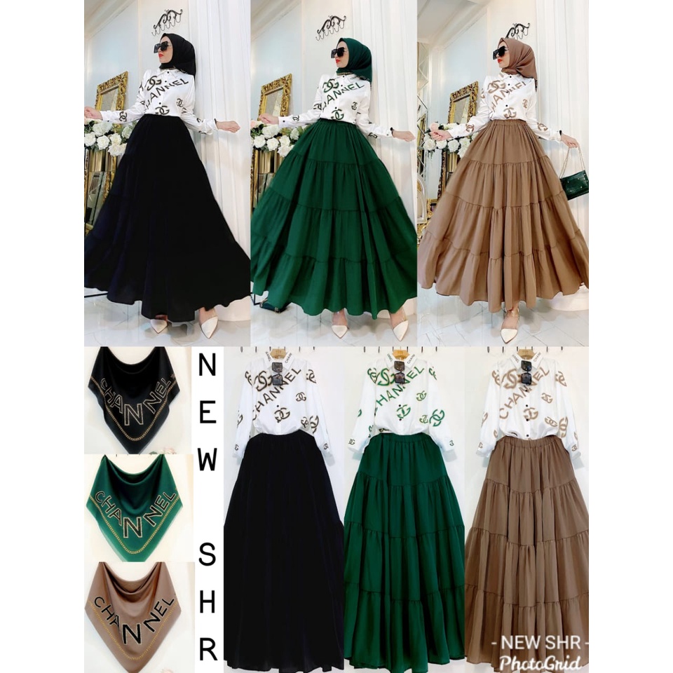 "  NEW  "  SETELAN ROK CH SHR ORI 100%