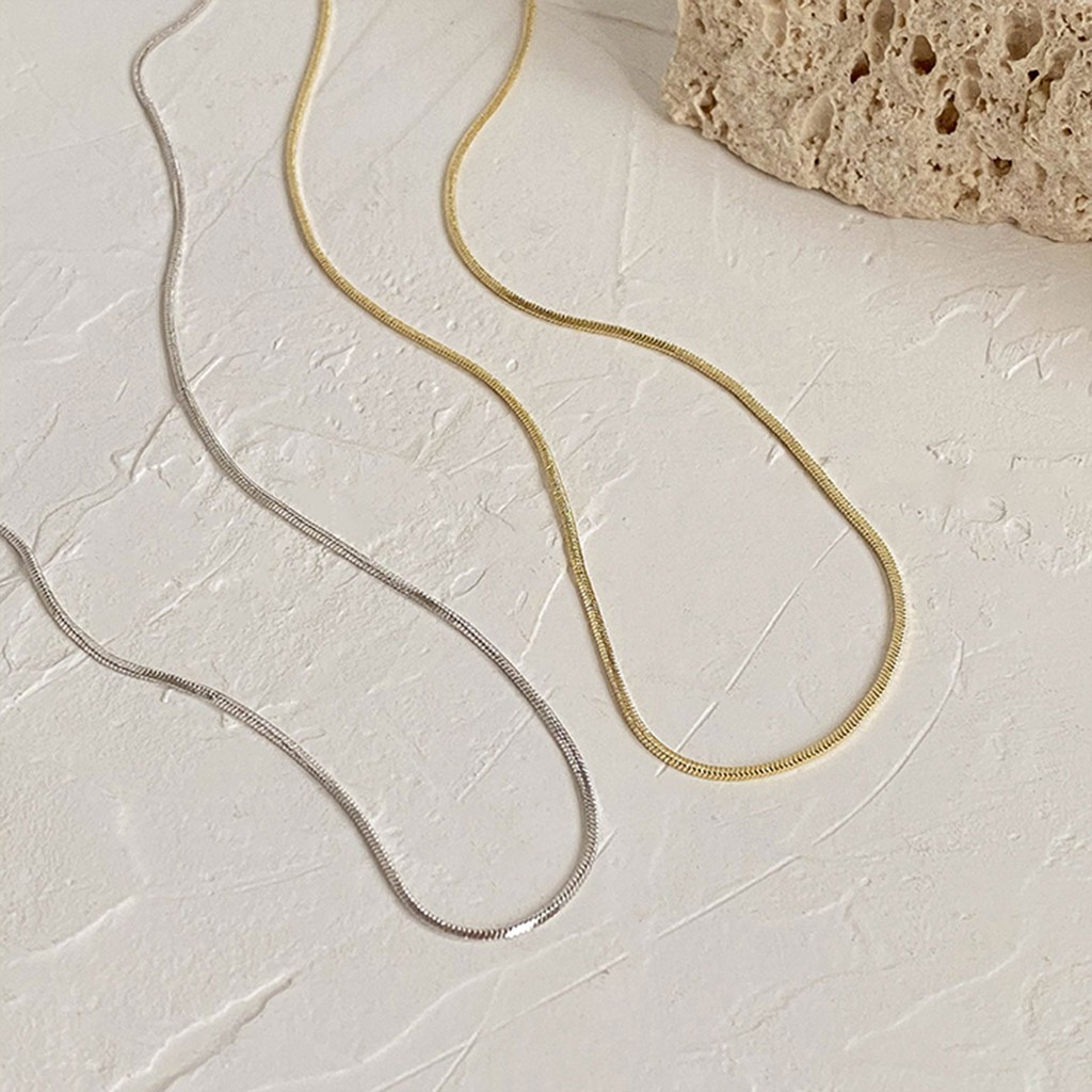 Rantai Ular Kalung Emas Perak Klasik Wanita - Kalung Wanita, Kalung Klasik, Perhiasan Wanita