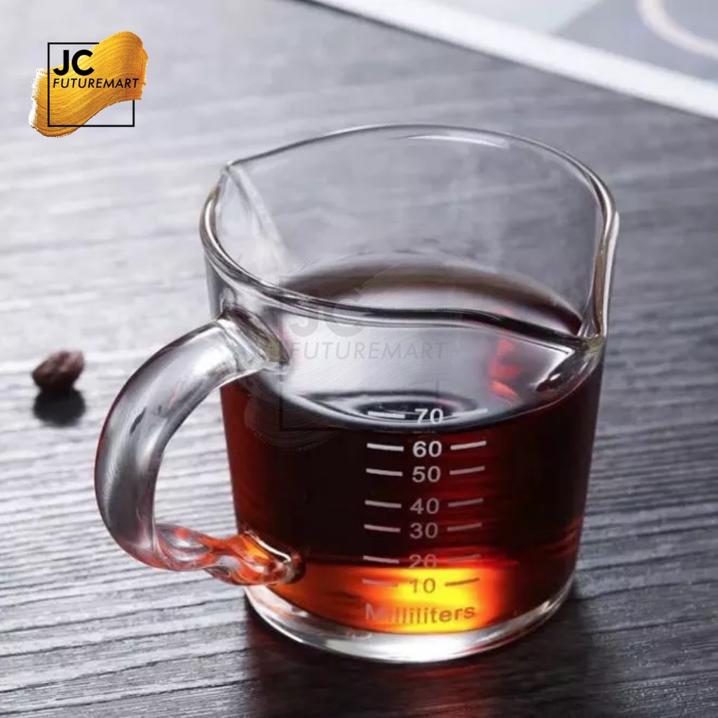 ESPRESSO SHOT GLASS HANDLE 70ml | GELAS UKUR KOPI - SLOKI Tahan Panas