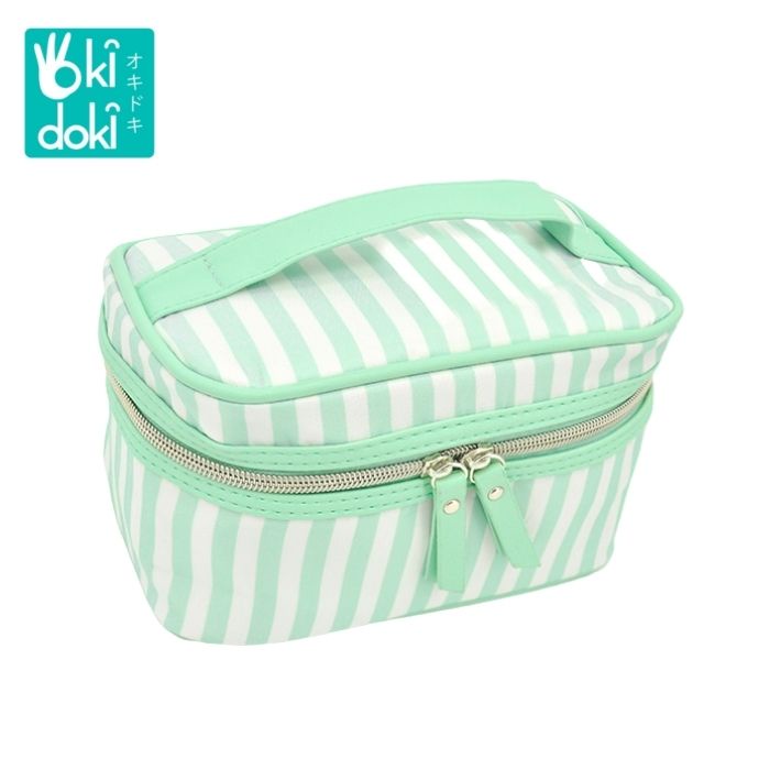 OKIDOKI Cosmetic Bag Strip Gn Wh Bpol0026-M175-1- Tas Make Up