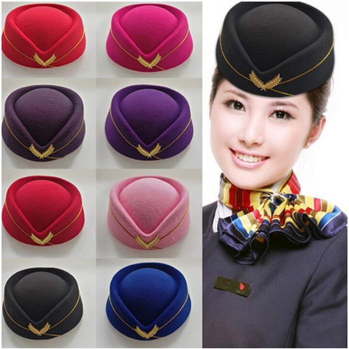 Topi Pramugari Bahan Wol Aneka Warna Untuk Wanita