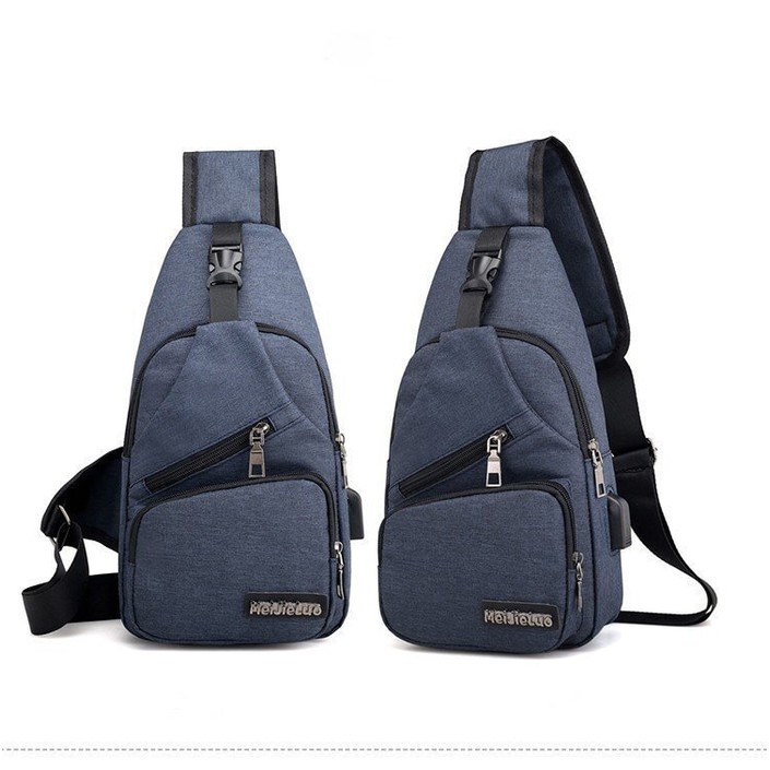 Tas Selempang Pria Slingbag Tas Pria Usb Port Kanvas MJL