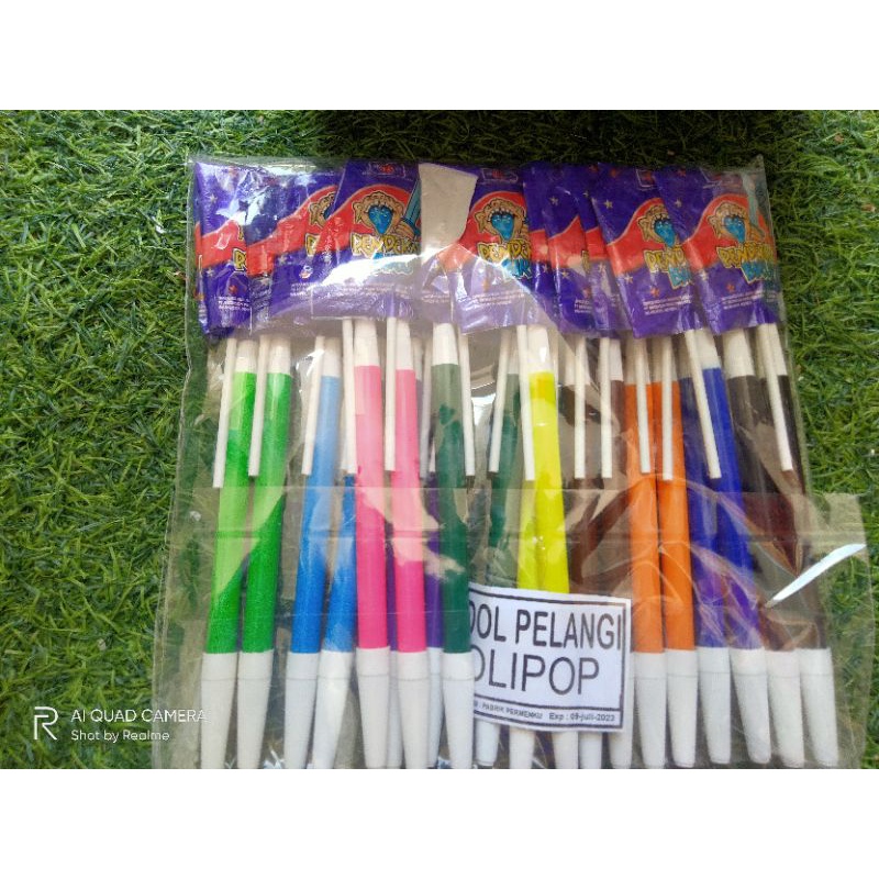 

Permen Lolipop Biru Berhadiah Spidol isi 20 pcs