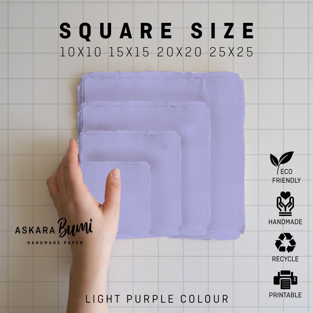

Kertas Daur Ulang // Handmade // Ramah Lingkungan // eco friendly // Light Purple-Square