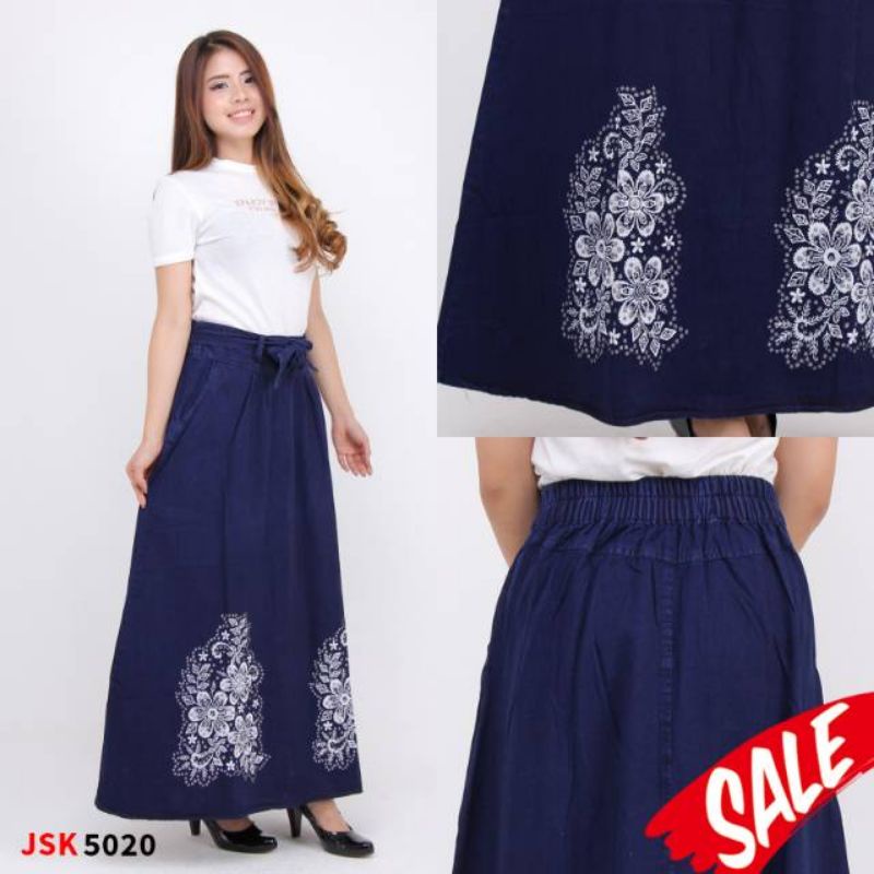 Rok Panjang, Rok Jeans, Rok muslim JSK jeans