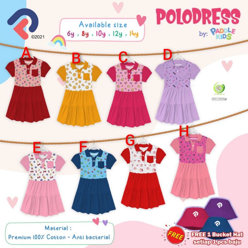 SALE RANDOM MOTIF Dress Anak Perempuan 6-14 Tahun Tanpa Topi