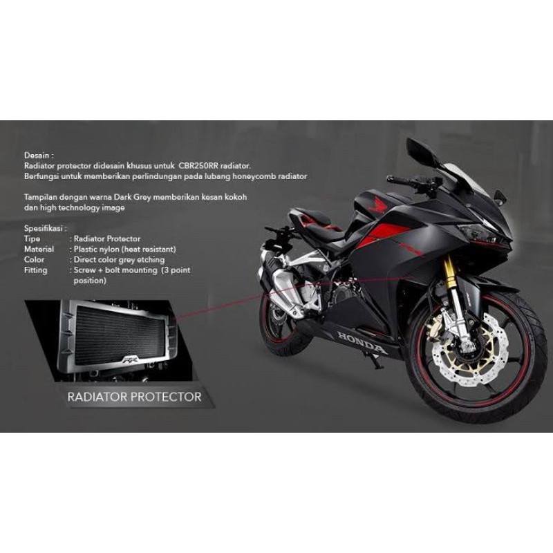 Cover Aksesoris Radiator Protector Guard - CBR 250RR CBR250RR Asli AHM 19000K64A00